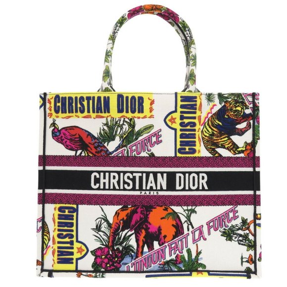 Dior Handbags - CHRISTIAN DIOR Book Tote Large Bag Canvas White